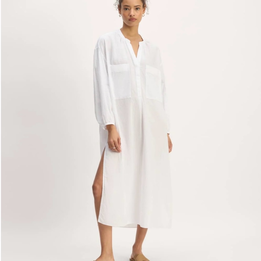 Everlane The Gauze Caftan Dress White Sz XS NWT